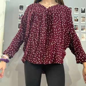 Maroon polka dots blouse